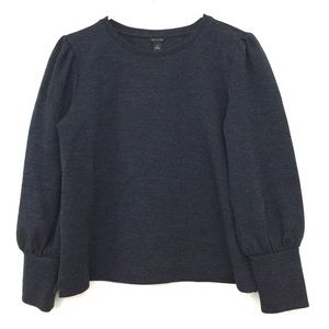 Ann Taylor puff Sleeve sweatshirt dark grey M EUC